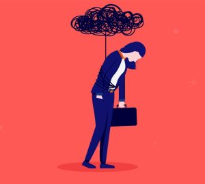 sindrome da corridoio, disegno di donna in burnout