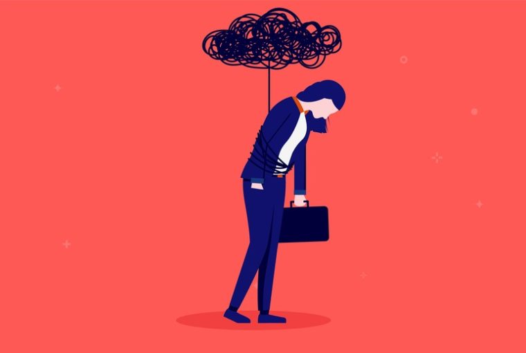 sindrome da corridoio, disegno di donna in burnout