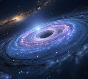 buchi neri, rielaborazione grafica di un buco nero