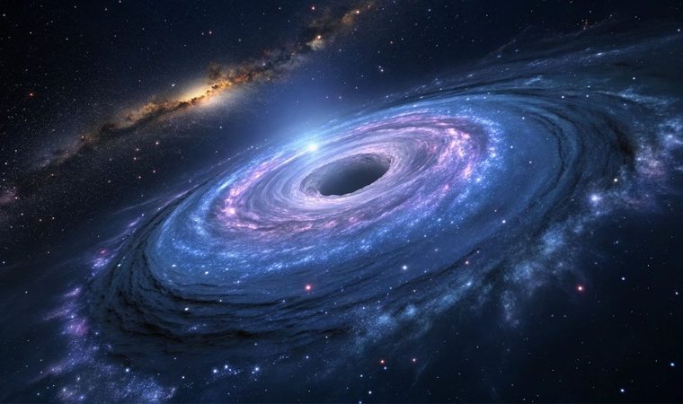 buchi neri, rielaborazione grafica di un buco nero